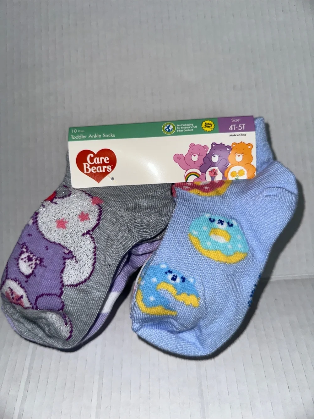 Care Bears 10pk socks with Character Accents size 4t-5T